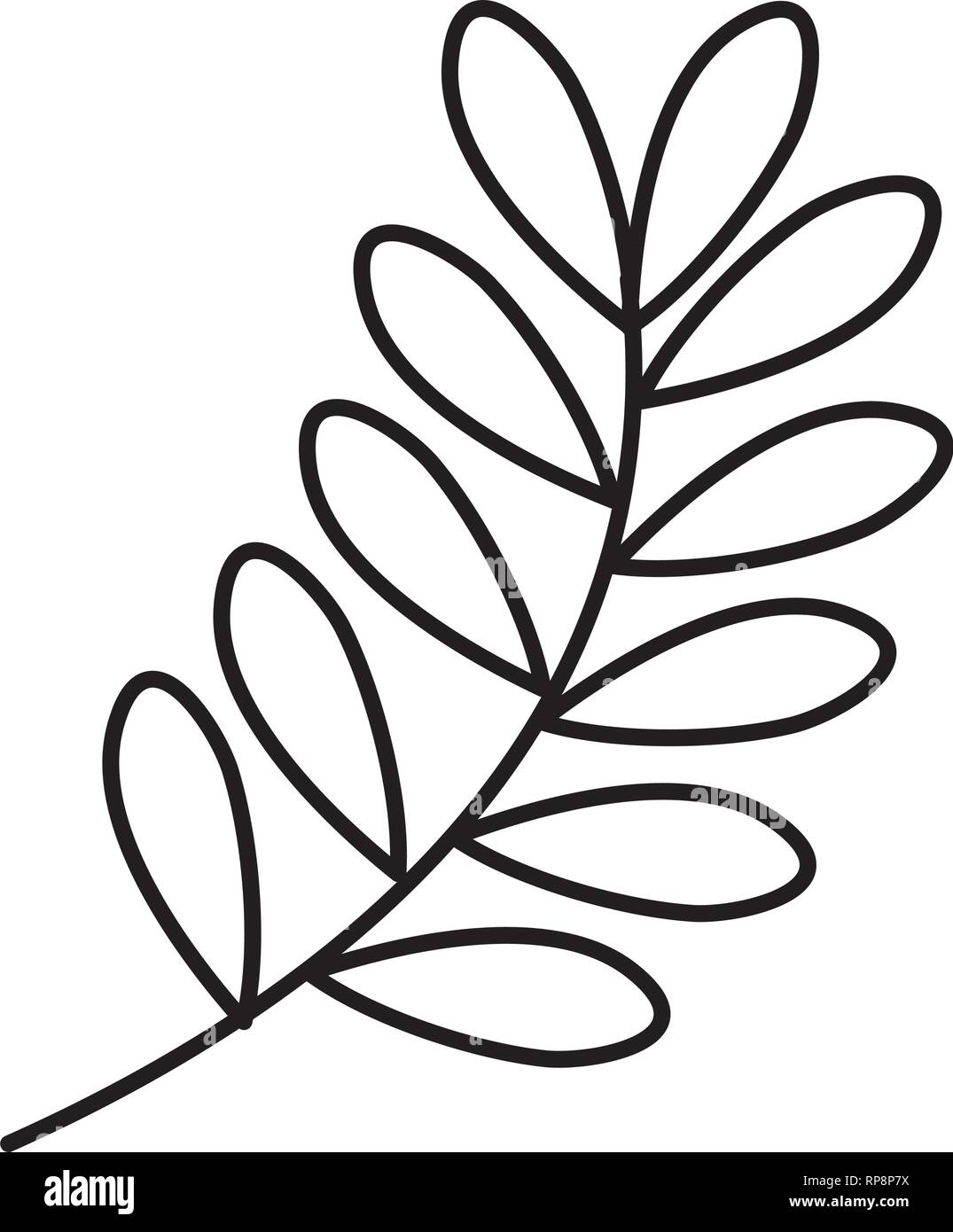 branch with leafs plant vector illustration design Stock Vector Image ...