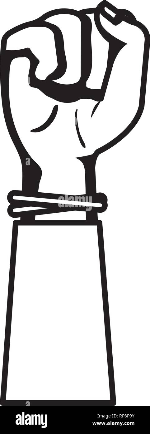 hand in fight signal isolated icon vector illustration desing Stock ...