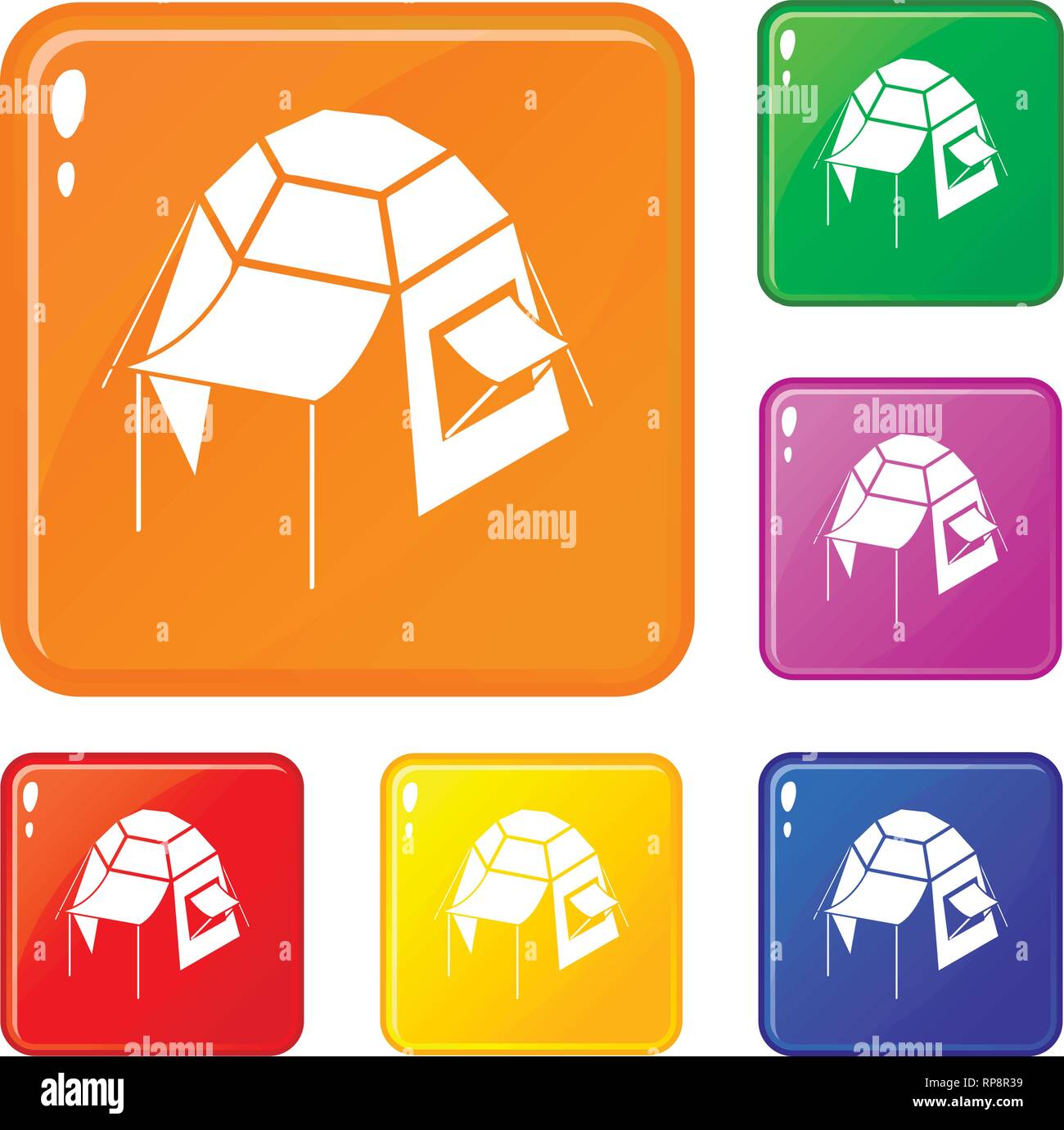 Camping tent icons set vector color Stock Vector Image & Art - Alamy