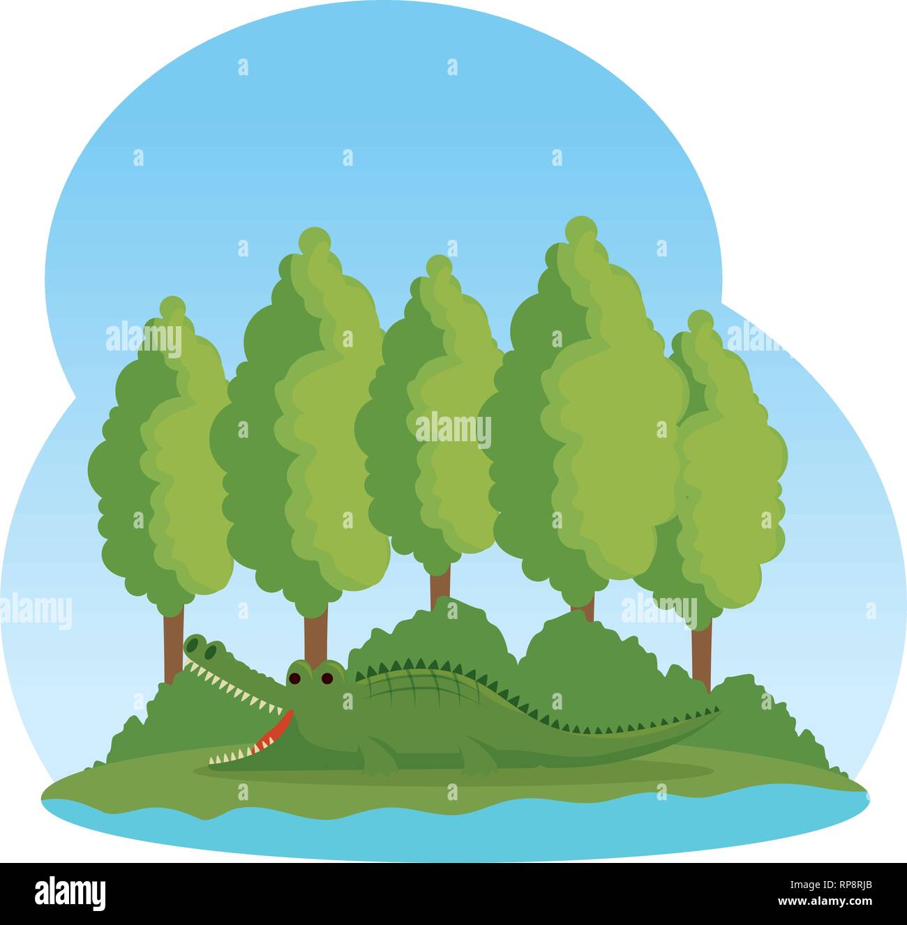 forest landscape scene icon vector illustration design Stock Vector ...