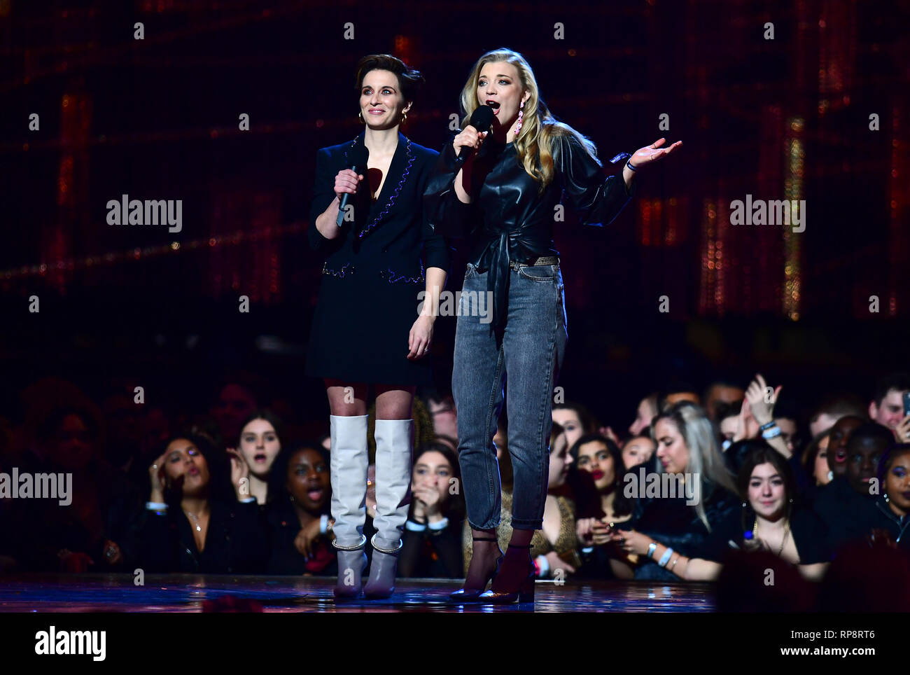 Vicky Mcclure And Natalie Dormer On Stage At The Brit Awards 2019