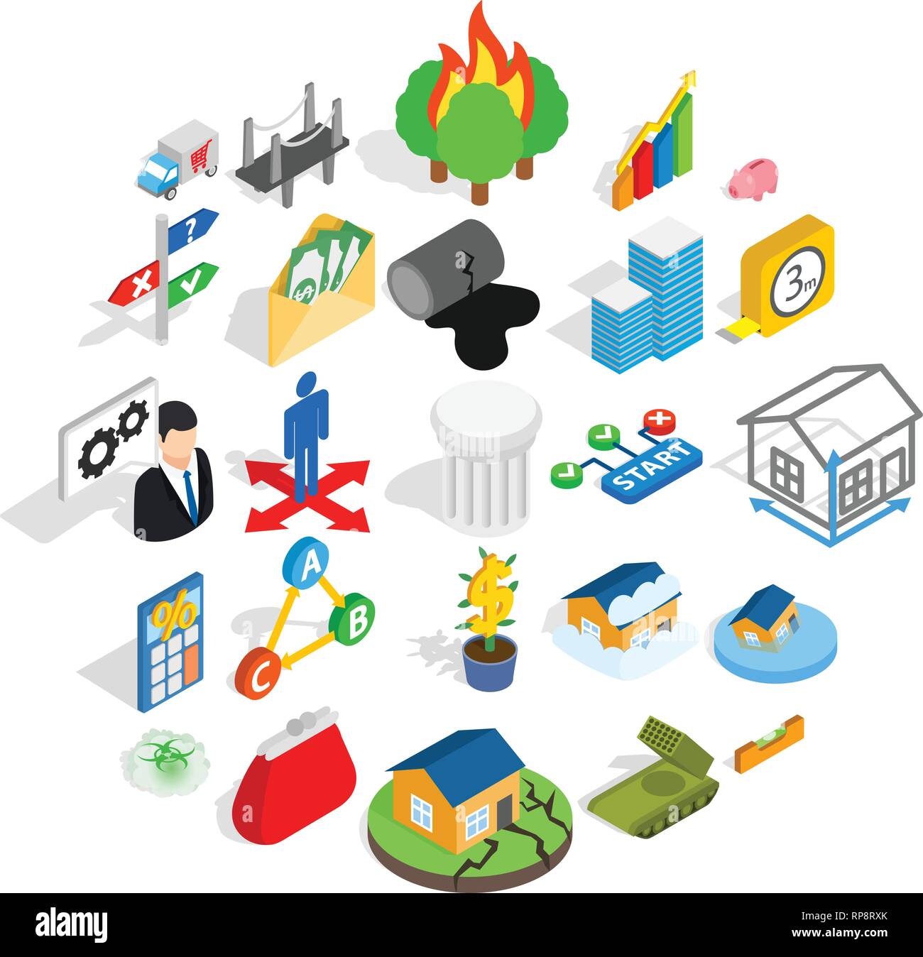 Feedback icons set, isometric style Stock Vector