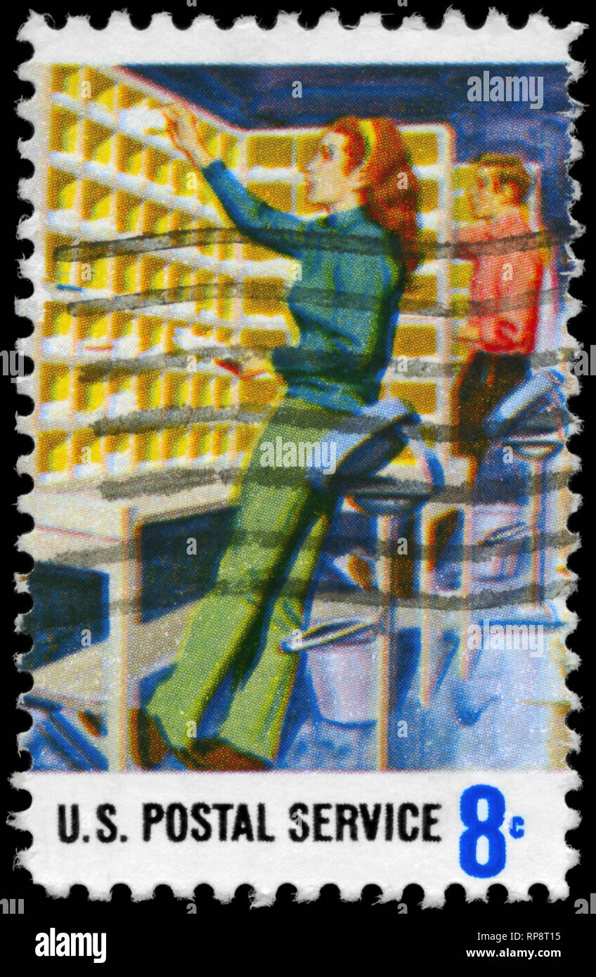 USA CIRCA 1973 A Stamp printed in USA shows the Manual Letter