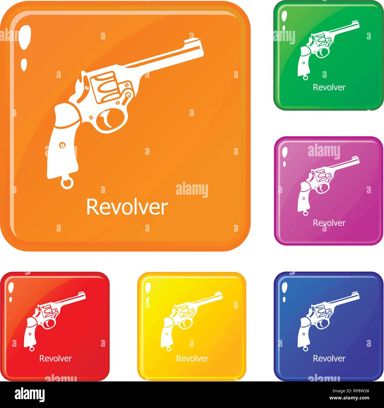 Revolver icons set vector color Stock Vector Image & Art - Alamy