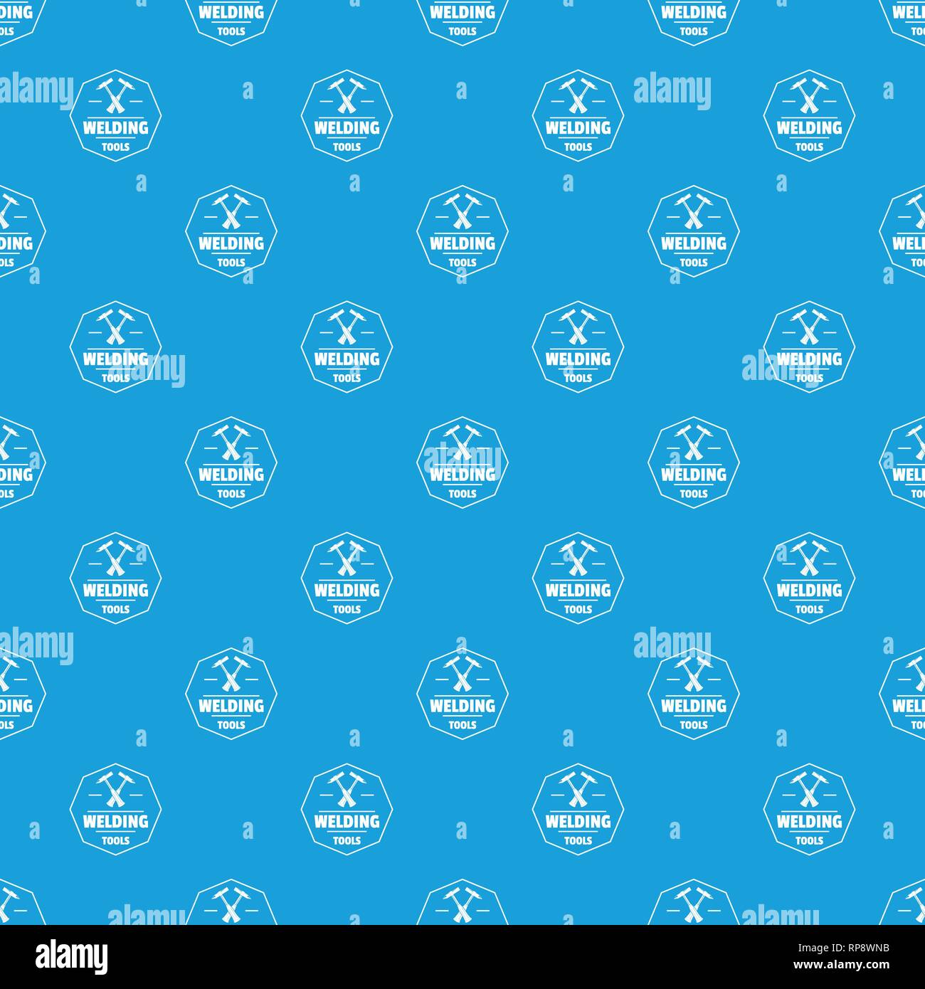 Welding work pattern vector seamless blue Stock Vector