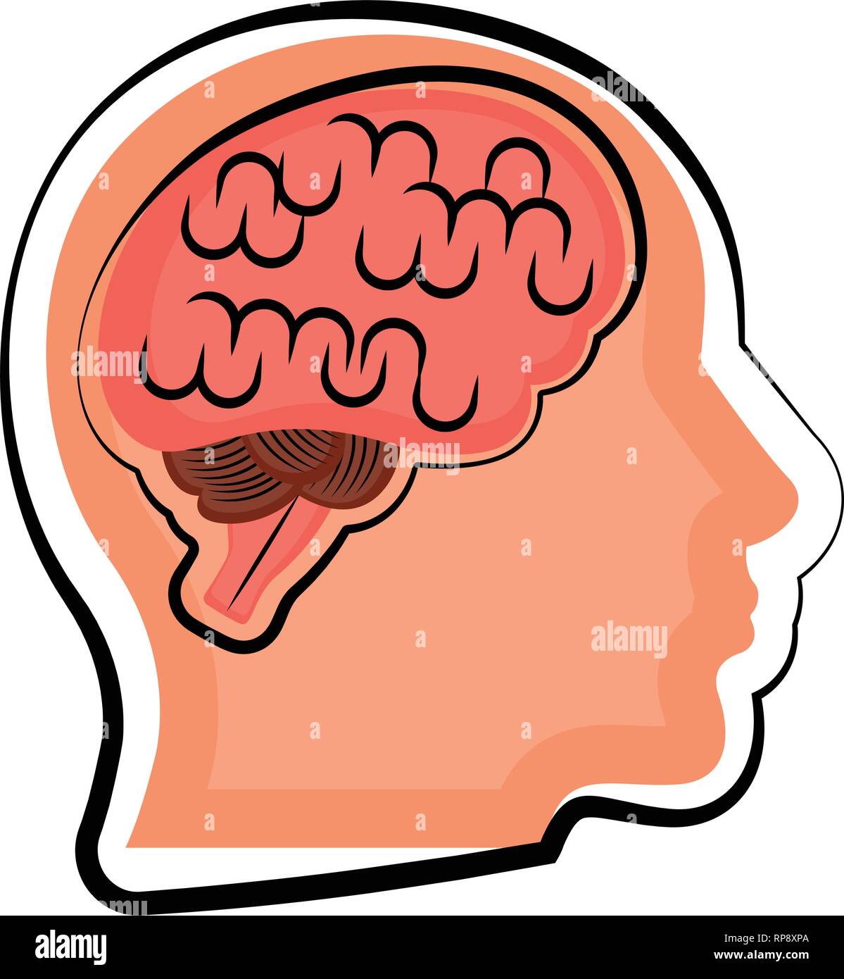 Isolated human brain in a body Stock Vector