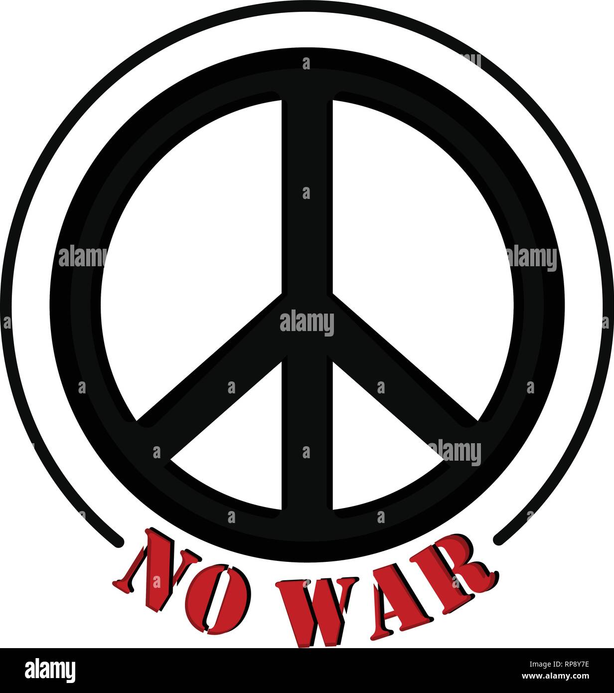 No war banner with a peace symbol Stock Vector