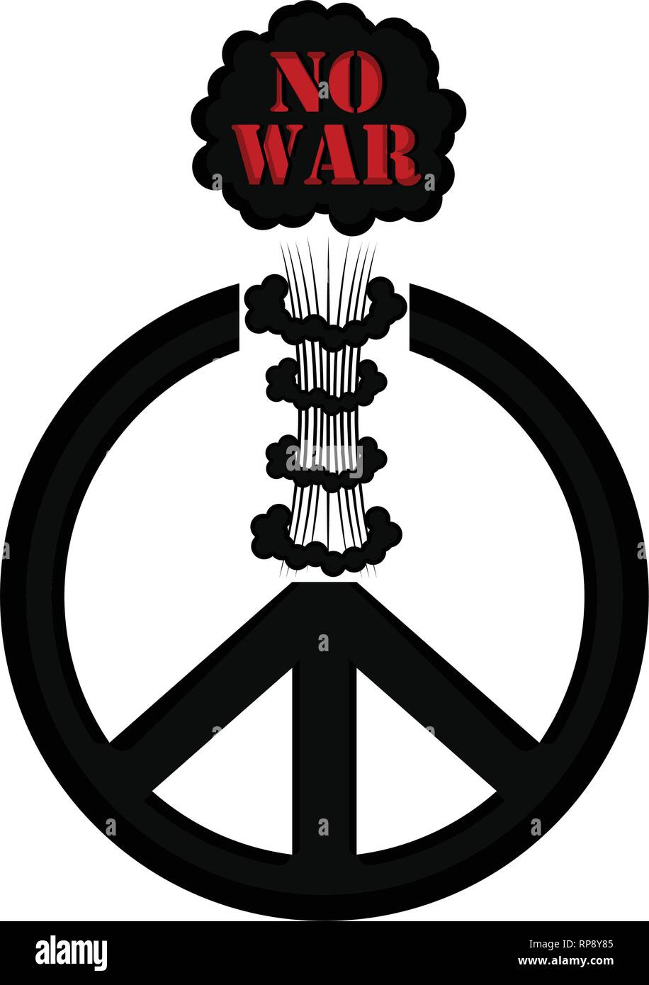 No war banner with a peace symbol Stock Vector