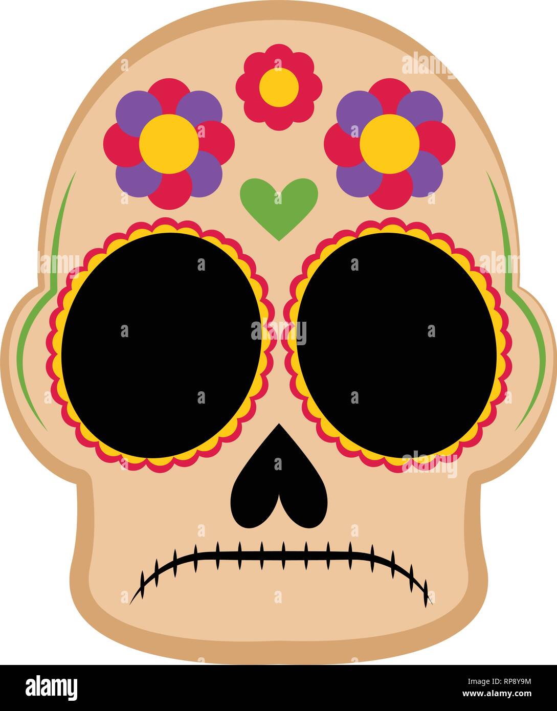 Mexican colored floral skull Stock Vector Image & Art - Alamy