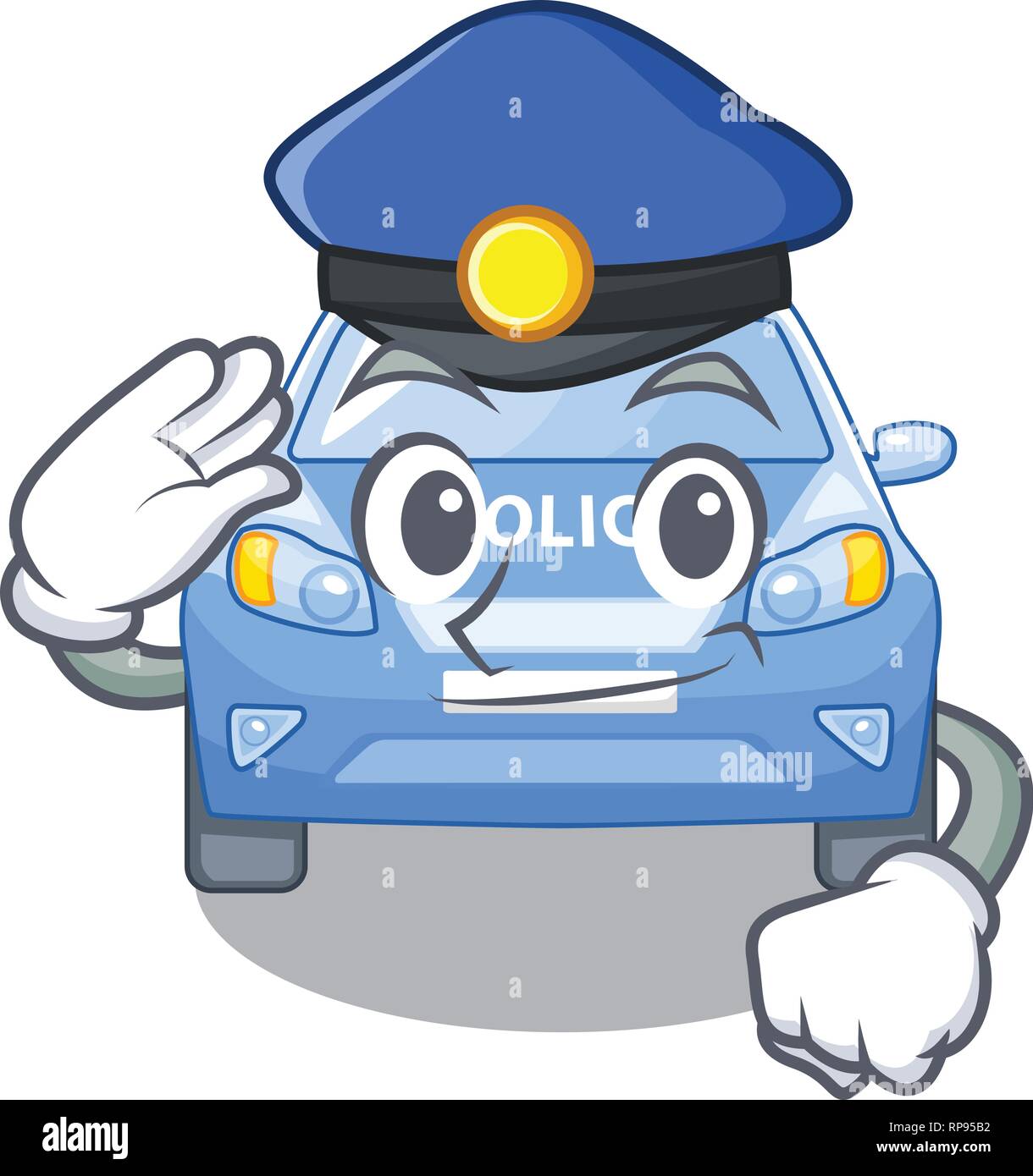 Police police car on a cartoon roadside Stock Vector Image & Art - Alamy