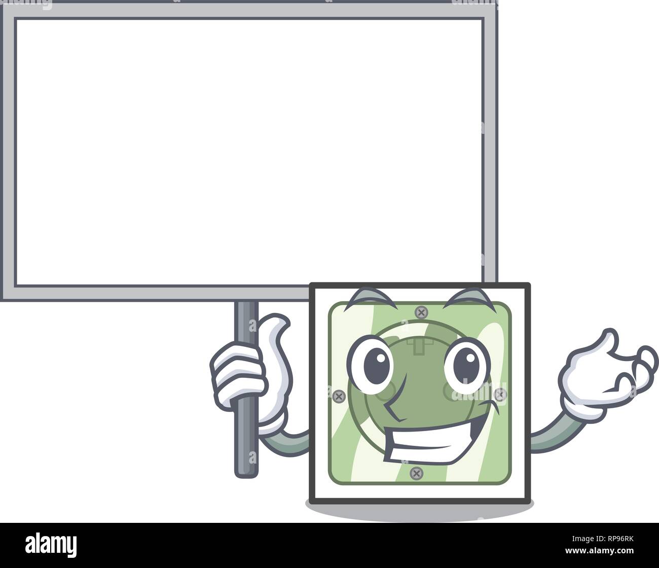 Bring board power socket in the character shape Stock Vector