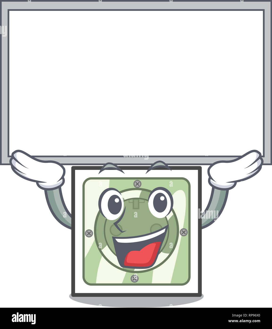 Up board power socket in the character shape Stock Vector
