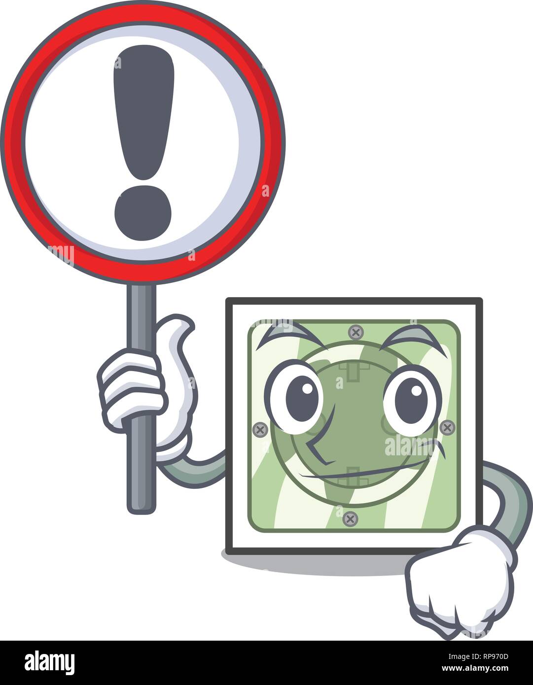 With sign power socket in the character shape Stock Vector