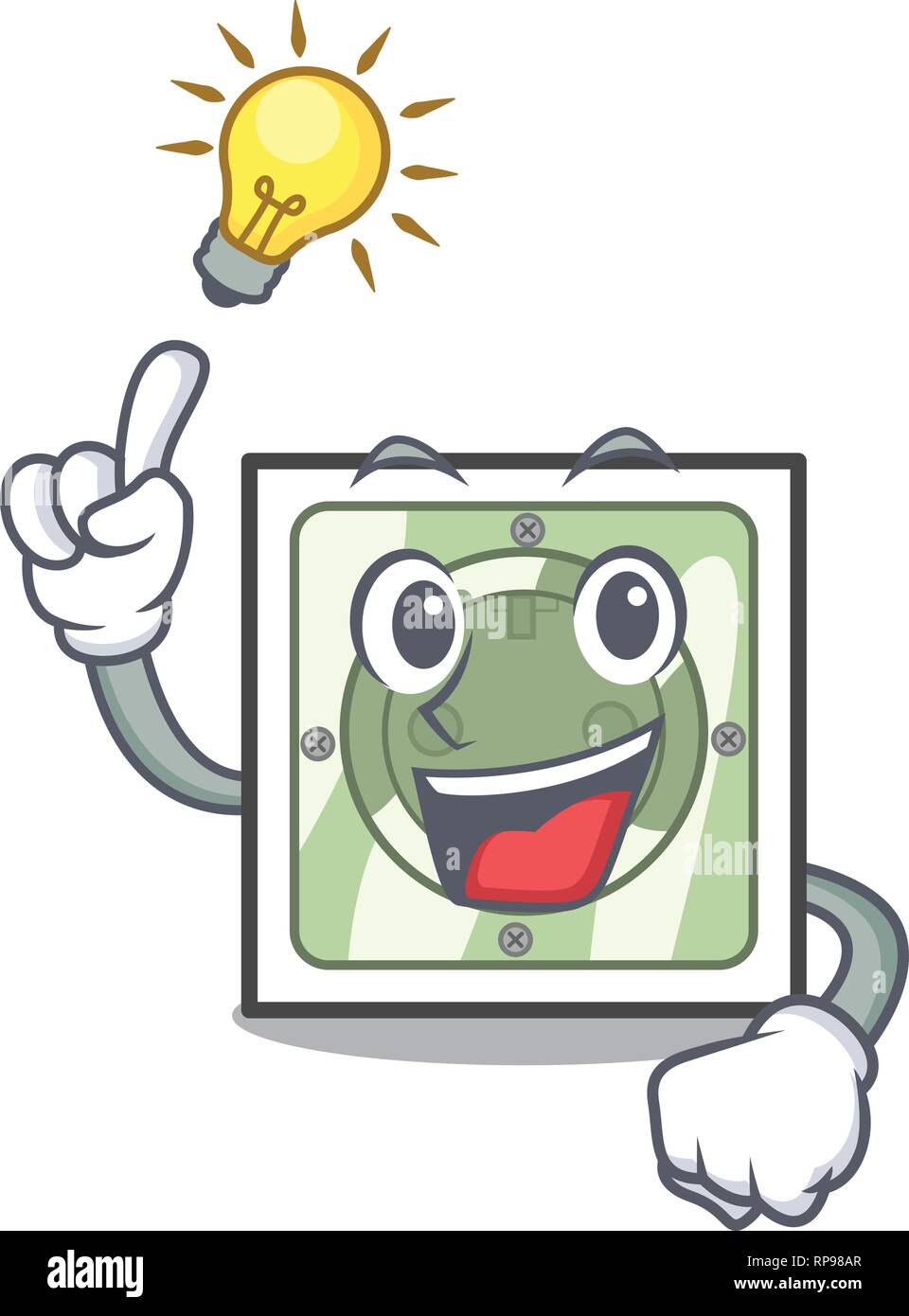 Have an idea power socket isolated with in mascot Stock Vector