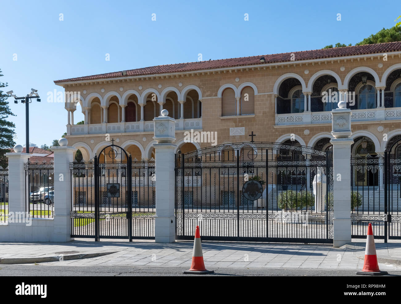 Ancient archbishop's palace in greek part of old city in nicosia, cyprus Stock Photo