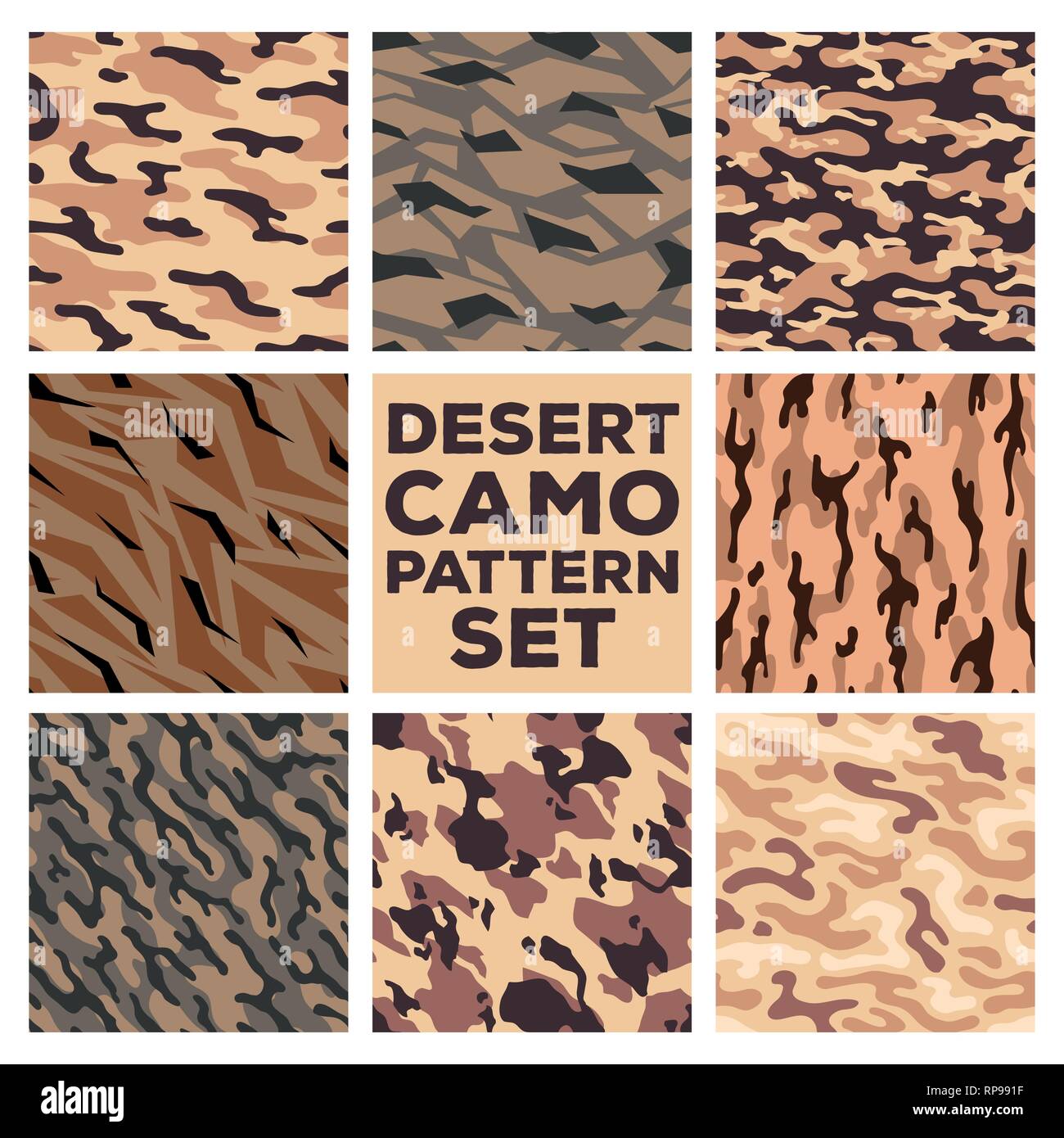 Desert Seamless Camo Graphic Print. Autumn Camouflage Seamless