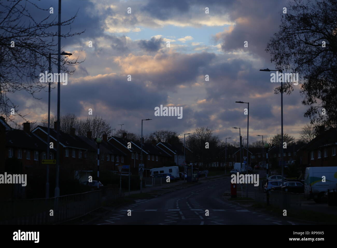 Travel & Weather News Colourful cinematic skies over on a busy street