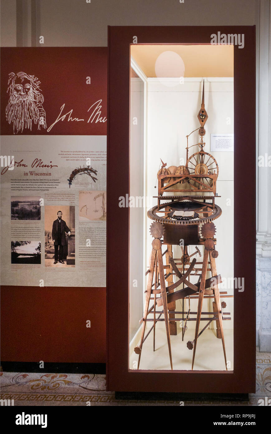 John Muir alarm clock invention University of Wisconsin Madison Stock