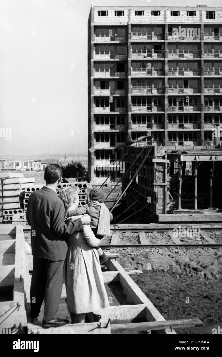 residential construction site, gdansk, poland 1961 Stock Photo