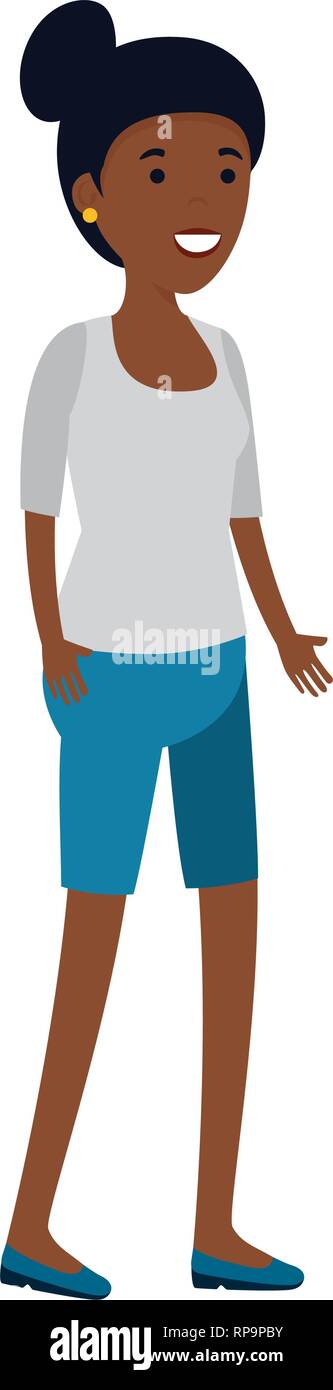 beautiful and young black woman character vector illustration design ...