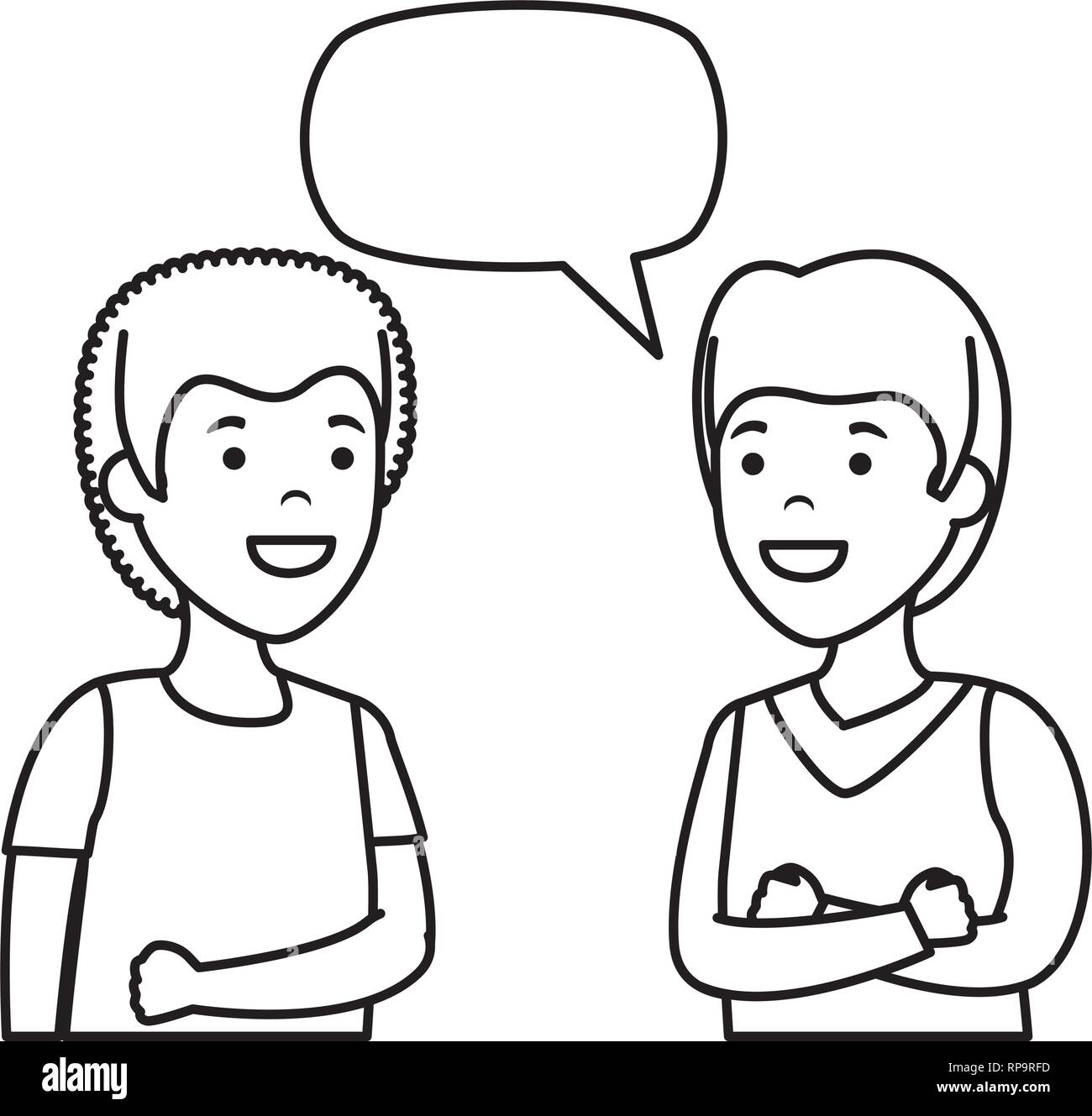 young couple men talking characters vector illustration design Stock Vector  Image & Art - Alamy