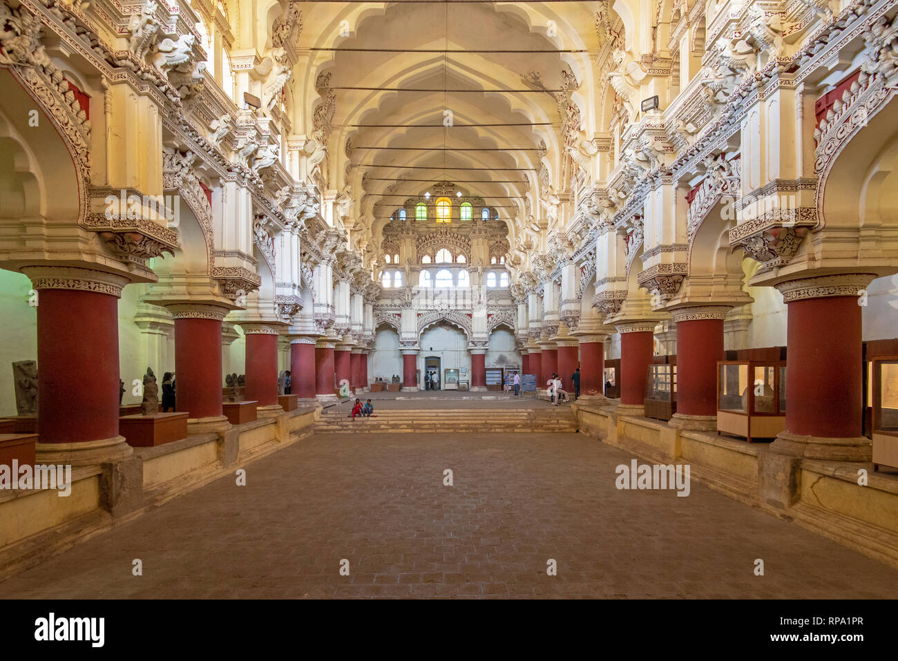 An interior view of the room that was used as a theatre inside the