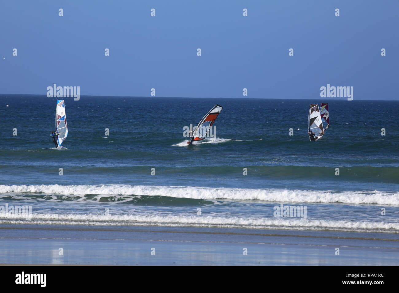 wind surfers performing on the sea, dingle peninsula, wild atlantic way