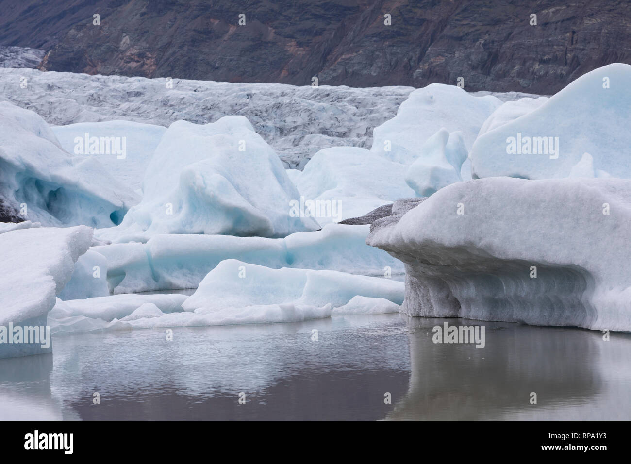 Gletschersee Fjallsárlón, Fjallsarlon, Gletscherlagune am Gletscher Fjallsjökull, Gletscherzunge, Gletschereis, Eis, Eisschollen, Vatnajökull National Stock Photo