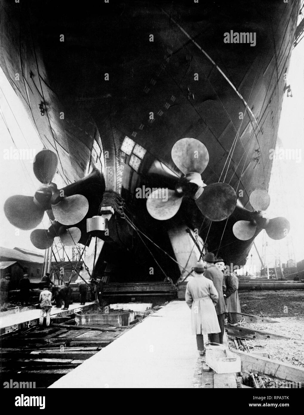 propellers of a transatlantic, 1930-40 Stock Photo