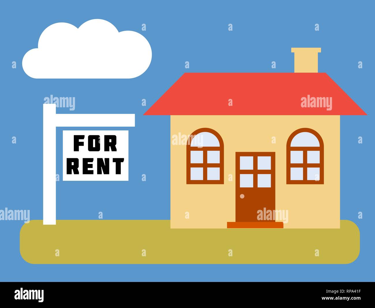 Home for rent simple vector real estate illustration Stock Vector