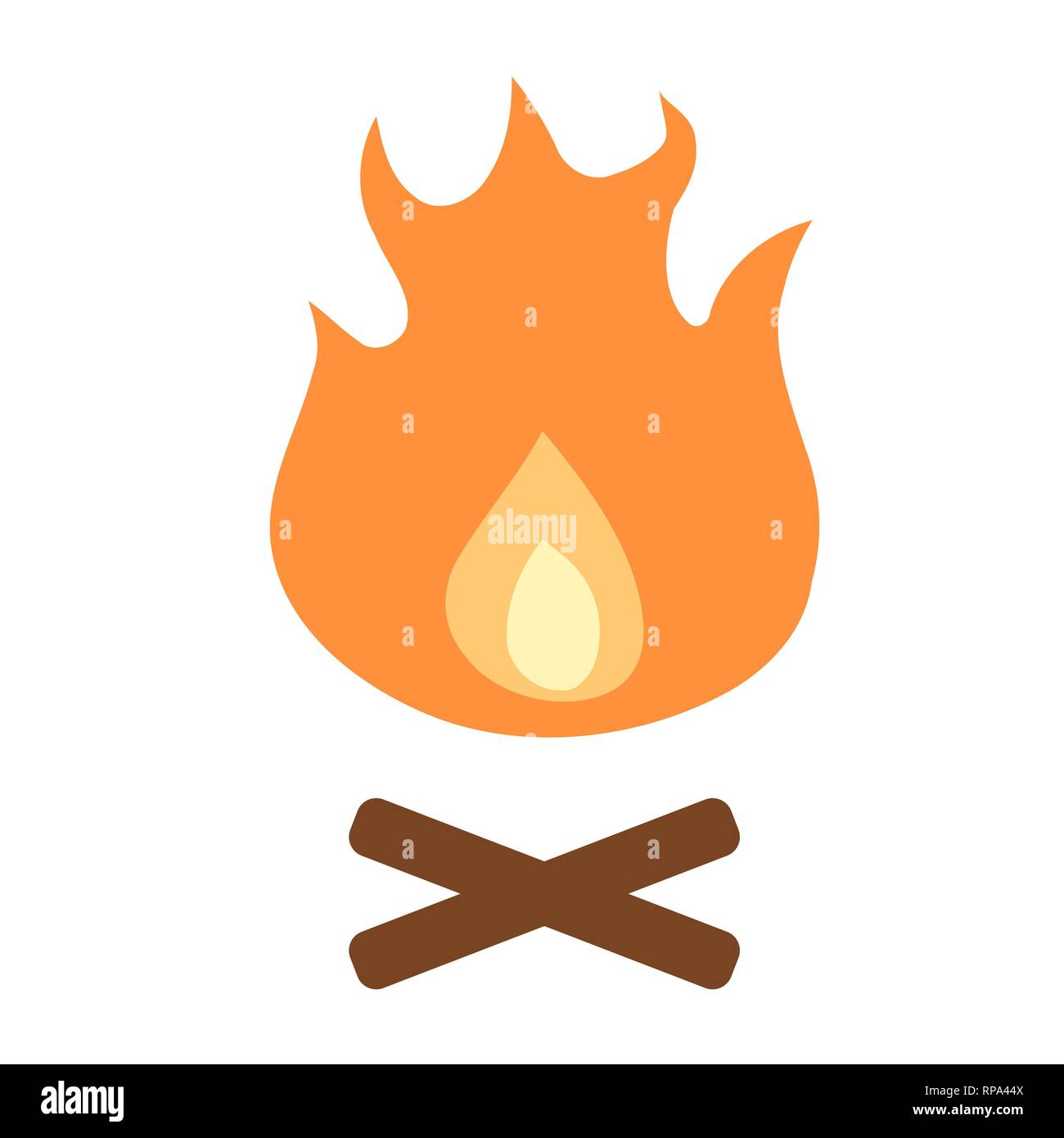 Bonfire icon - simple vector camp fire illustration design element ...