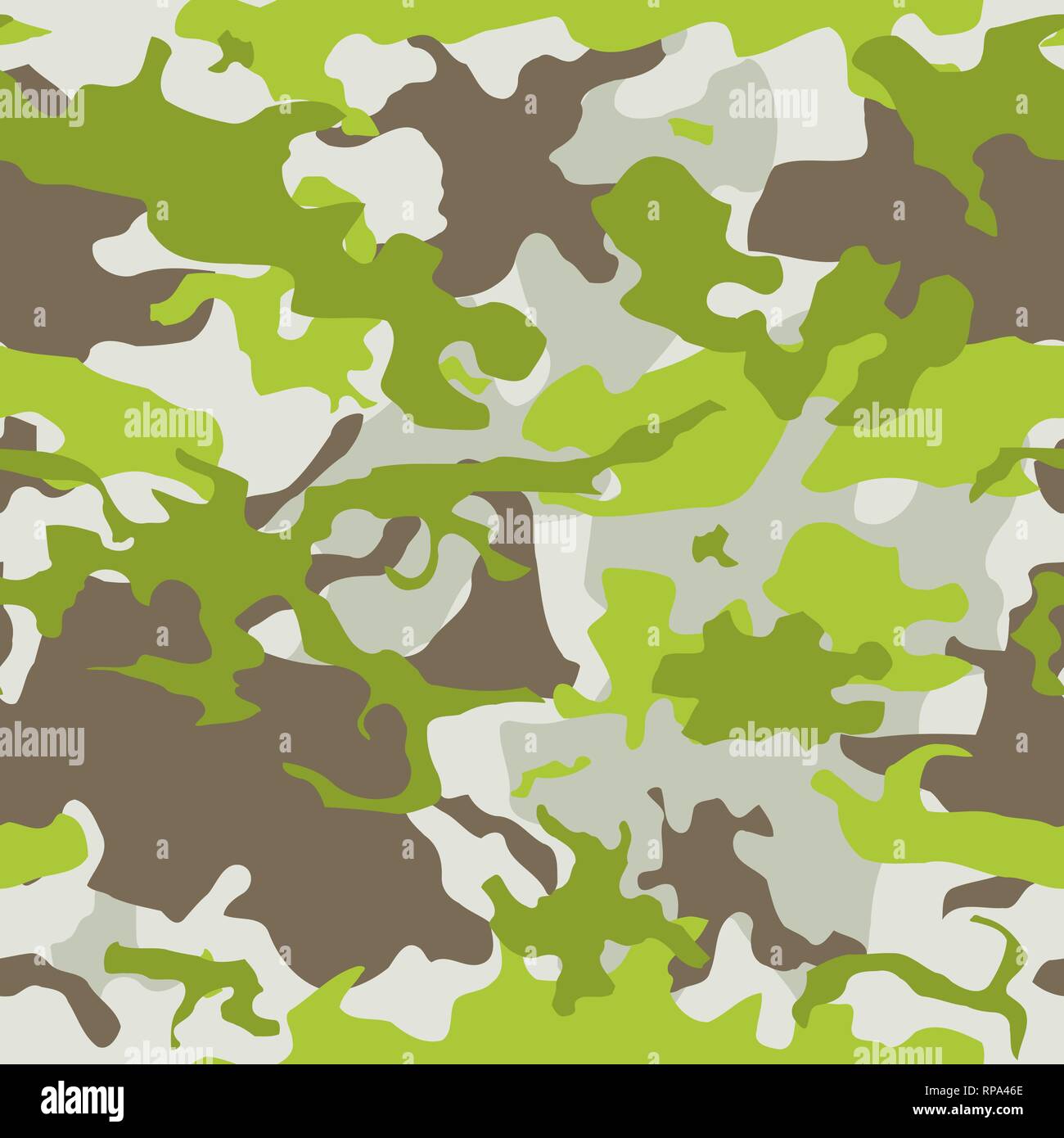 Camouflage fashion pattern - seamless woodland military camo texture. Stock Vector