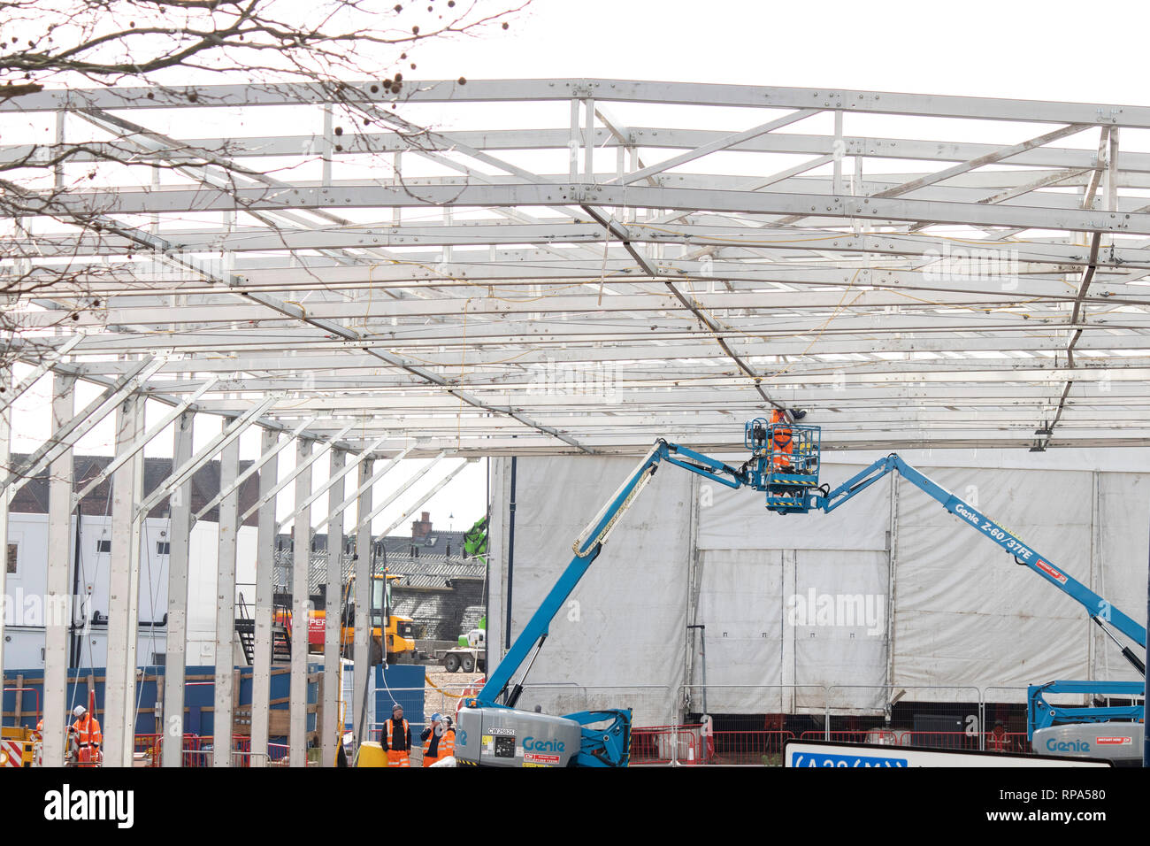 Work begins on building the HS2 High Speed rail terminal in the centre of Birmingham Stock Photo