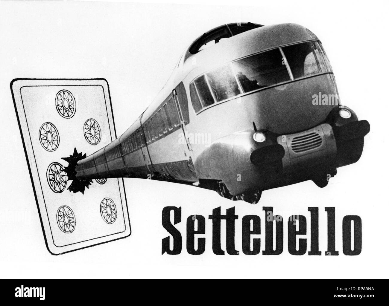 electric-powered passenger trains, etr 300, settebello train, italy 1960 Stock Photo