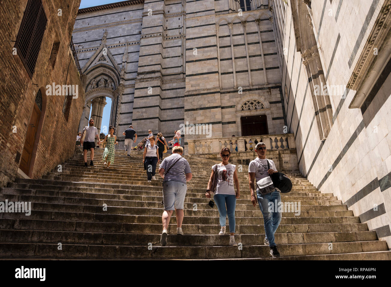 Steps to Duomo di Siena (Siena Cathedral), Tuscany, Italy Stock Photo