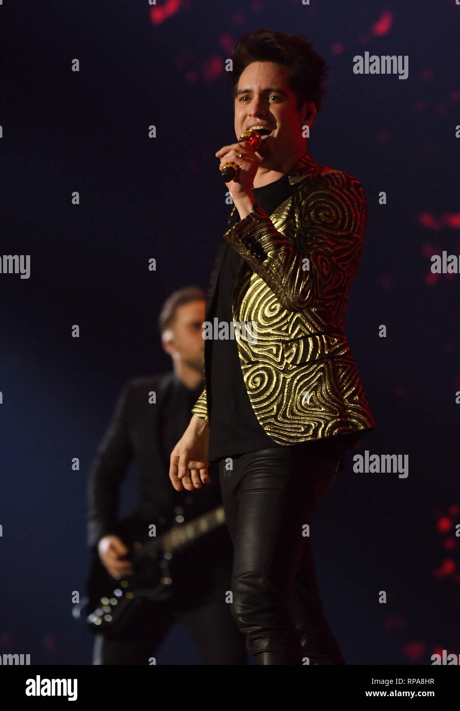 Sacramento, USA. 20th Feb, 2019. Brendon Urie of Panic! at the Disco
