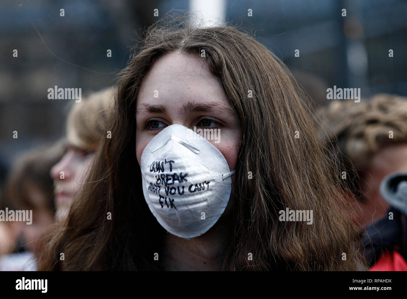 Brussels, Belgium. 21st February 2019. High school and university students stage a protest against the climate policies of the Belgian government. Alexandros Michailidis/Alamy Live News Stock Photo