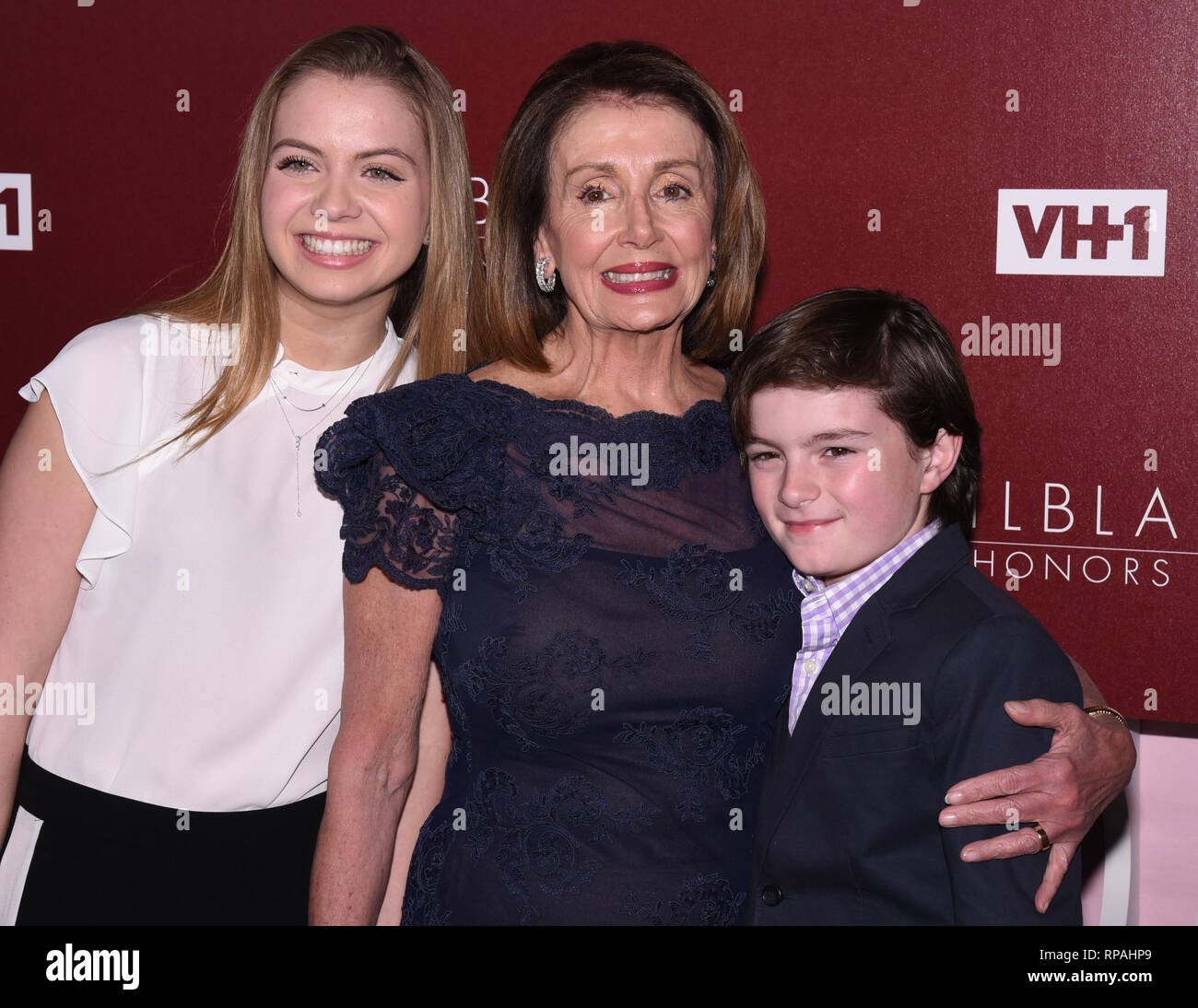 Los Angeles, California, USA. 20th Feb, 2019. 20 February 2019 - Los Angeles, California - Speaker Nancy Pelosi, Thomas Voss and Madeleine Prowda. VH1 Trailblazer Honors celebrate female empowerment held at Wilshire Ebell Theatre. Photo Credit: Billy Bennight/AdMedia Credit: Billy Bennight/AdMedia/ZUMA Wire/Alamy Live News Stock Photo