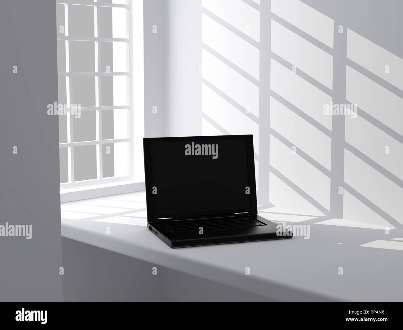 Laptop isolated on white background. High resolution image laptop Stock