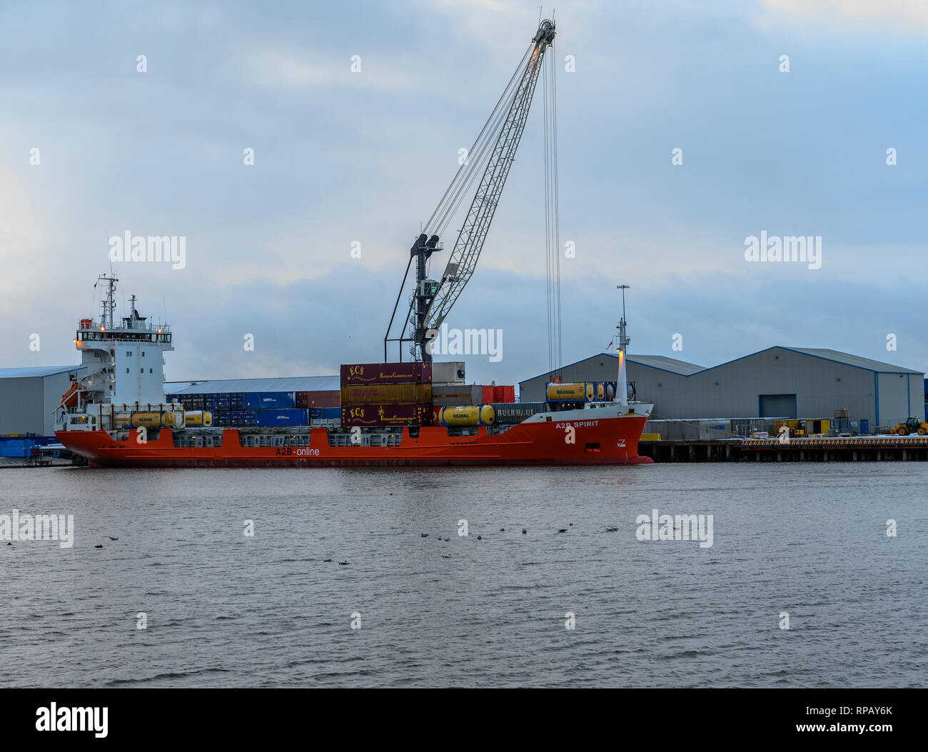 A2B Spirit Cargo ship, Blyth, Northumberland, UK Stock Photo
