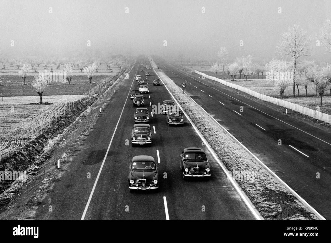 autostrada del sole, 1958 Stock Photo