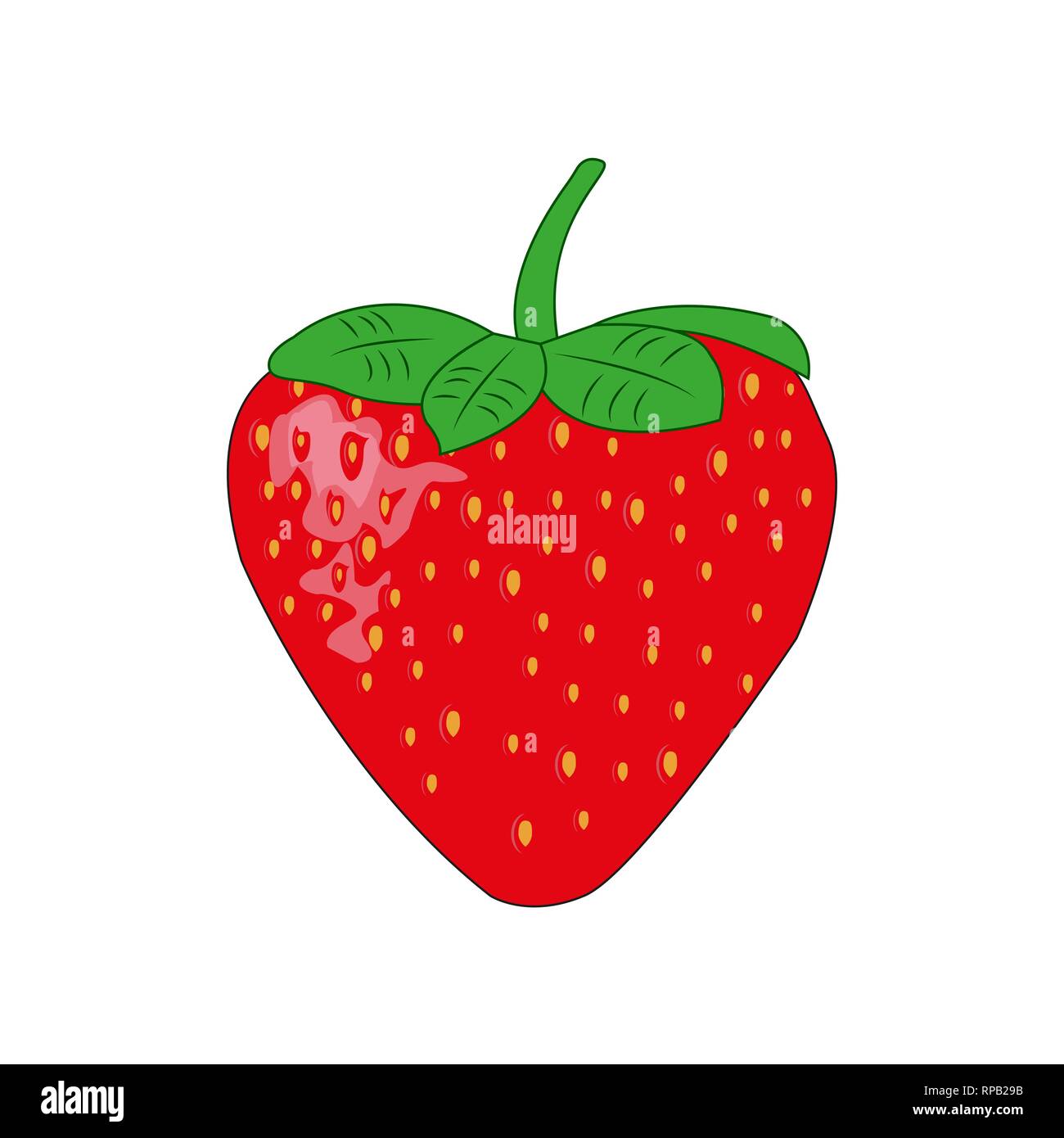 Ripe red strawberry vector icon Stock Vector