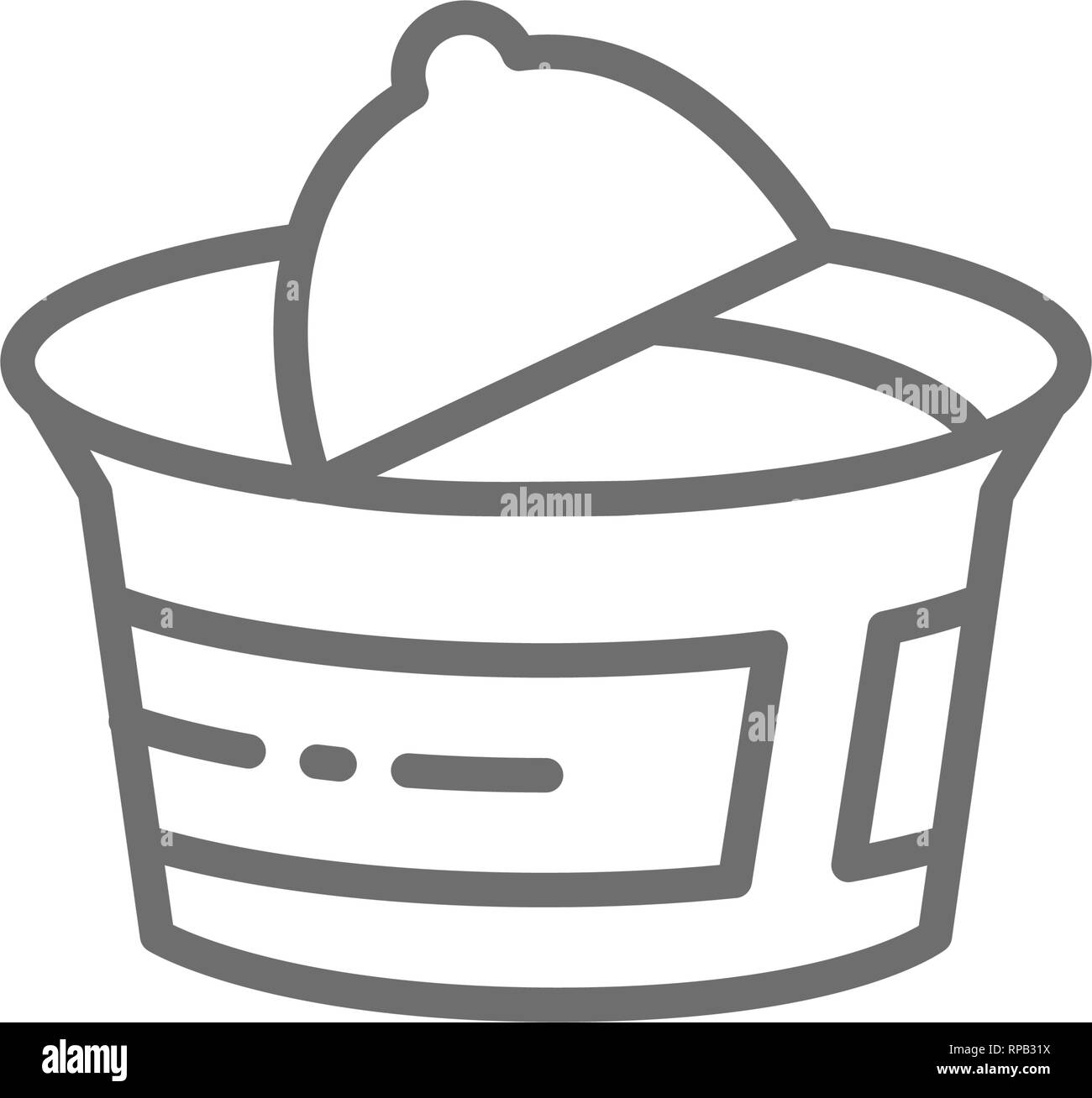Packaging for yogurt, sour cream, cottage cheese line icon. Stock Vector