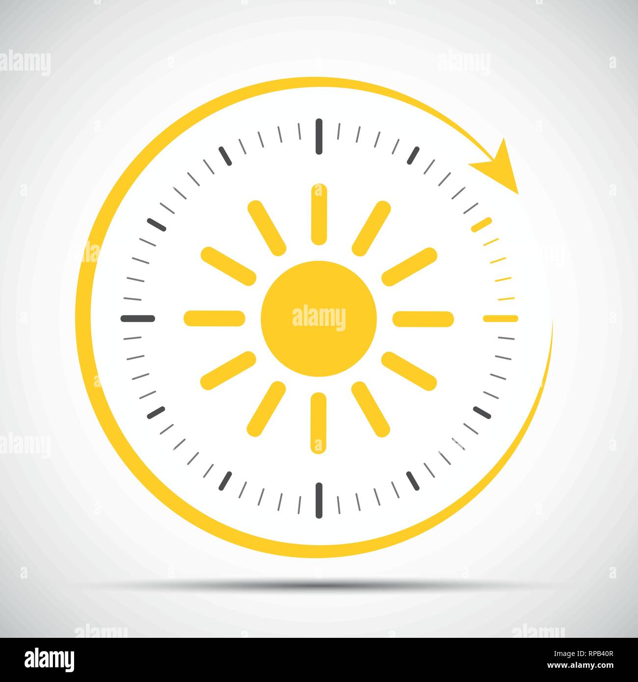 clock with sun summer time change vector illustration EPS10 Stock Vector
