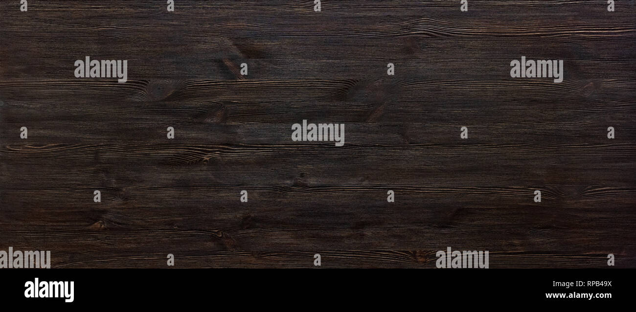 Dark Brown Painted Wooden Desk Background Table Wide Banner Design