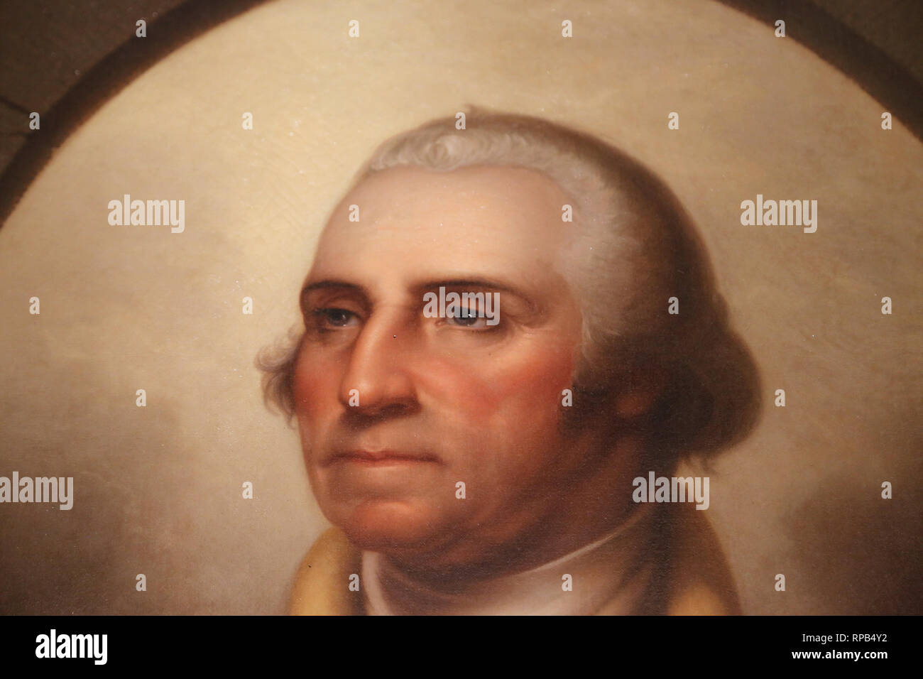 George Washington (1732-1799). Oil by Rembrandt Peale (1778-1860). Oil on canvas, 1850. Stock Photo