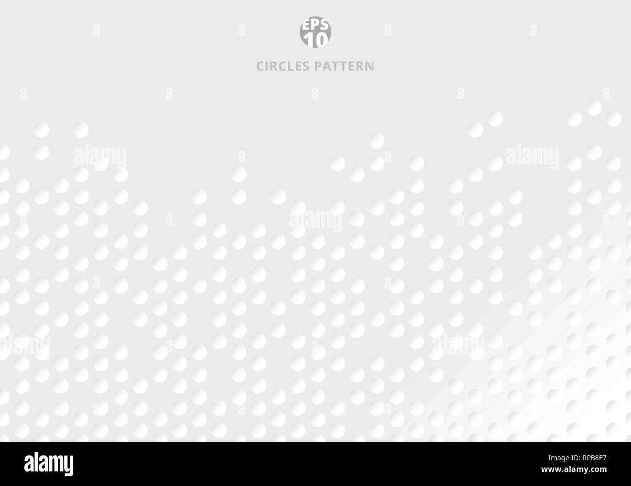 Abstract 3d circles pattern on white background and texture with copy space. Vector illustration Stock Vector