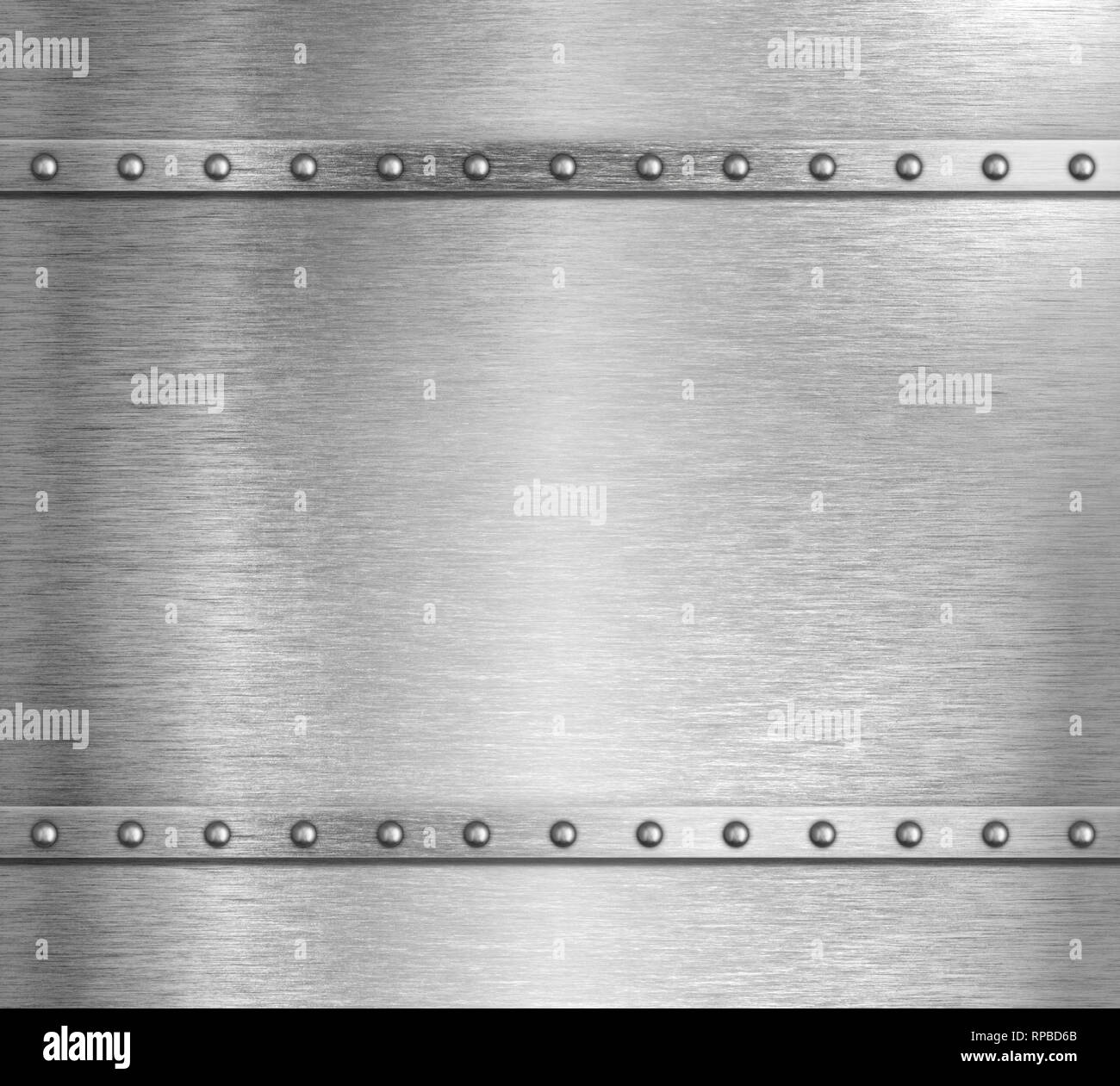 Metal steel background with rivets 3d illustration Stock Photo