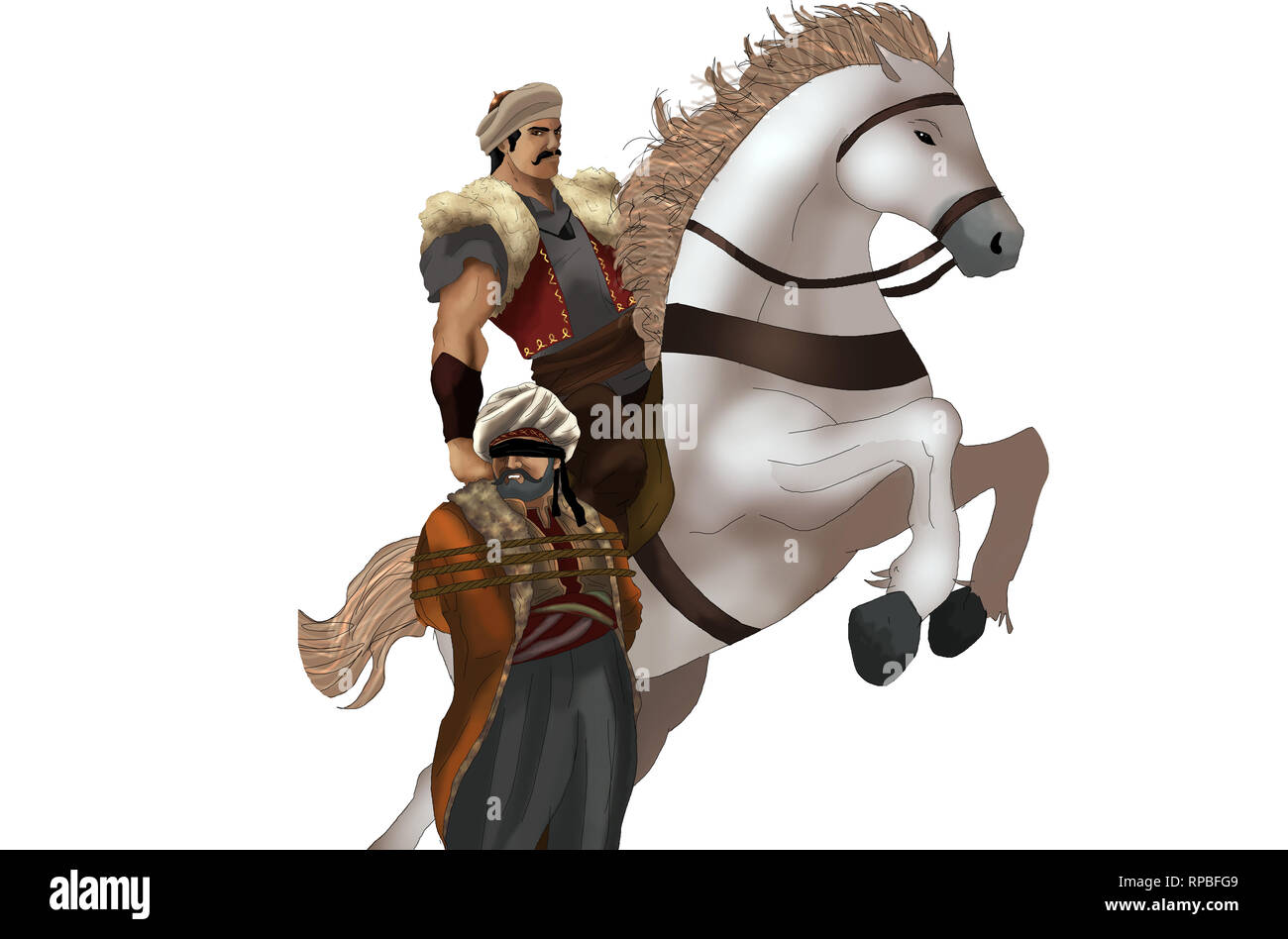 Mongol warrior on horse hi-res stock photography and images - Alamy