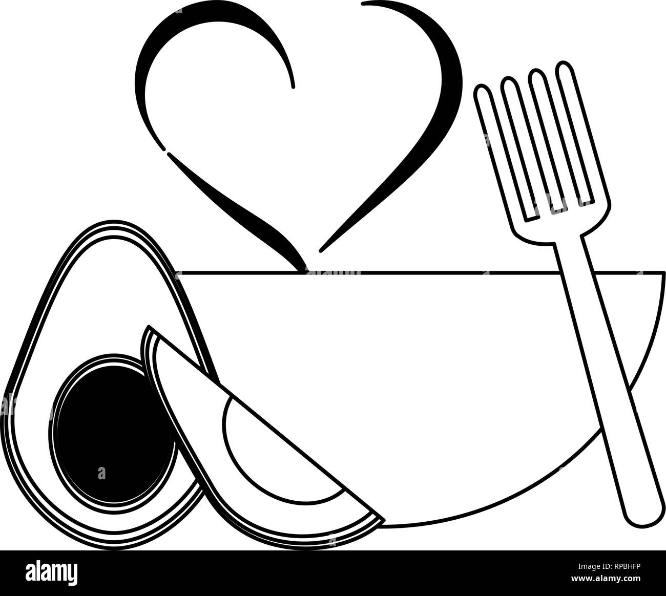 Healthy vegetables food black and white Stock Vector Image & Art - Alamy